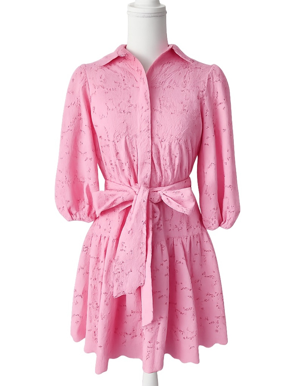 White closet pink eyelet dress 8 NEW